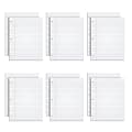 TOPS® 3-Hole Punched Glue-Top Writing Pads, 8 1/2" x 11", College Ruled, 50 Sheets, White, Pack Of 12 Pads