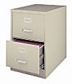 WorkPro® 26-1/2”D Vertical 2-Drawer File Cabinet, Metal, Putty