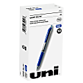 uni-ball® Signo Gel RT™ Retractable Pens, Medium Point, 0.7 mm, Silver Barrel, Blue Ink, Pack Of 12 Pens