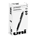 uni-ball® Signo Gel RT™ Retractable Pens, Medium Point, 0.7 mm, Silver Barrel, Black Ink, Pack Of 12 Pens