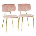LumiSource Bouton Chairs, Gold/Blush Pink, Set Of 2 Chairs 1 thumbnail image