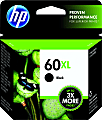 HP 60XL High-Yield Black Ink Cartridge, CC641WN
