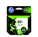 HP 60XL High-Yield Tri-Color Ink Cartridge, CC644WN