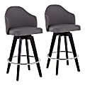 LumiSource Ahoy Counter Stools, Gray/Black, Set Of 2 Stools