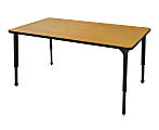 Marco Group™ Apex™ Series 60"W Adjustable Height Rectangular Table, Solar Oak/Black