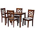 Baxton Studio Henry 5-Piece Dining Set, 29-1/8"H x 43-5/16"W x 27-9/16"D, Gray/Walnut 1 thumbnail image