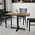 Flash Furniture Laminate Rectangular Table Top With Table-Height Base, 31-1/8"H x 24"W x 42"D, Walnut/Black 1 thumbnail image