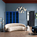Glamour Home Avidan 24"W 5-Shelf Metal Cabinet With Doors, Blue