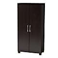 Baxton Studio Marine 2-Door Shoe Storage Cabinet, Wenge Dark Brown 1 thumbnail image