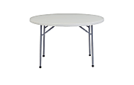 National Public Seating Blow-Molded Folding Table, Round, 48"W x 48"D, Light Gray/Gray