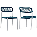Glamour Home Belen Fabric Dining Accent Chairs, Black/White, Set Of 2 Chairs 1 thumbnail image