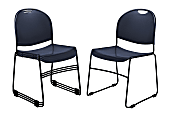 National Public Seating Commercialine Multipurpose Ultra Compact Stack Chairs, Navy/Black, Set Of 4 Chairs 1 thumbnail image