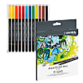 Lyra Aqua Brush Duo Art Markers, Broad/Brush Tip, Assorted Colors, Pack Of 12 Markers