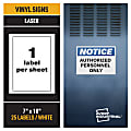 Avery Industrial™ Adhesive Vinyl Signs, 61552, 7" x 10", White, Pack Of 25 1 thumbnail image
