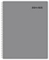 2024-2025 Office Depot® Brand Monthly Academic Planner, 8-1/2" x 11", 30% Recycled, Gray, July 2024 To June 2025