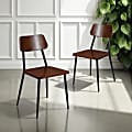 Flash Furniture Industrial Dining Chair with Steel Frame and Rustic Wood Seat, Set of 2, Mahogany 1 thumbnail image