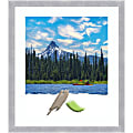 Amanti Art Rectangular Narrow Picture Frame, 22” x 26" With Mat, Grace Brushed Nickel