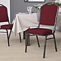Flash Furniture HERCULES Series Crown Back Stacking Banquet Chair, Burgundy/Silvervein
