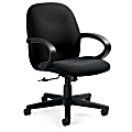 Global® Enterprise® Low-Back Tilter Chair, 39"H x 24 1/2"W x 26"D, Black Frame, Gray Fabric