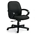 Global® Enterprise® Low-Back Tilter Chair, 39"H x 24 1/2"W x 26 "D, Black Frame, Black Fabric