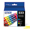 Epson® Claria T222 Black/Cyan/Magenta/Yellow Ink Cartridges, Set Of 4 Cartridges, T222120-BCS 1 thumbnail image