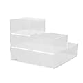 Martha Stewart Brody Plastic Storage Organizer Bins With Lids, 2"H x 7-1/2"W x 6-1/4"D, Clear/White, Set Of 3 Bins 1 thumbnail image