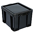 Really Useful Box Plastic Storage Container With Built In Handles And Snap  Lid 0.55 Liter 8 12 x 4 x 1 34 Clear - Office Depot