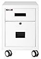 FireKing 18"W Vertical 2-Drawer Mobile Locking Fireproof File Cabinet, Metal, Arctic White, Dock-to-Dock Delivery