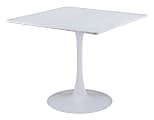 Zuo Modern Molly MDF And Steel Square Dining Table, 30-5/16”H x 35-7/16”W x 35-7/16”D, White