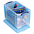 Really Useful Box® Plastic Storage Box, 24 Liters, 11 1/4" x 10 1/2" x 18 1/4", Clear