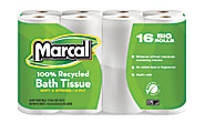 Marcal® Small Steps® 2-Ply Toilet Paper, 100% Recycled, 168 Sheets Per Roll, Pack Of 16 Rolls