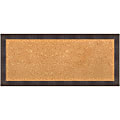 Amanti Art Cork Bulletin Board, 32" x 14", Natural, Whiskey Brown Rustic Wood Frame 1 thumbnail image