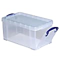 Really Useful Box® Plastic Storage Container With Built-In Handles And Snap Lid, 8 Liters, 13 1/4" x 7 3/4" x 6 3/4", Clear 1 thumbnail image