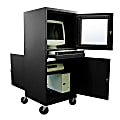 Atlantic Metal Industries Mobile Computer Security Cabinet, Black