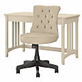 Bush® Furniture Salinas 48"W Writing Desk With Mid-Back Tufted Office Chair, Antique White, Standard Delivery 1 thumbnail image