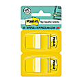 Post-it® Notes Flags, 1" x 1-7/10", Yellow, 50 Flags Per Pad, Pack Of 2 Pads