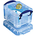 Really Useful Box® Plastic Storage Container With Built-In Handles And Snap Lid, 0.14 Liter, 3 1/4" x 2 1/2" x 2", Clear 1 thumbnail image