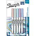 Sharpie® Cosmic Color Permanent Markers, Ultra Fine Point, Gray Barrels, Assorted Ink Colors, Pack Of 5 Markers