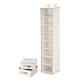 Honey-Can-Do 8-Shelf Hanging Vertical Closet Organizer With 2-Pack Drawers, 54"H x 12"W x 12"D, Natural