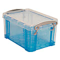 Really Useful Box® Plastic Storage Container With Built-In Handles And Snap Lid, 1.6 Liters, 7 1/2" x 5 1/4" x 4 1/4", Blue