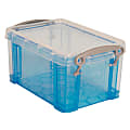 Really Useful Box® Plastic Storage Container With Built-In Handles And Snap Lid, 1.6 Liters, 7 1/2" x 5 1/4" x 4 1/4", Blue 1 thumbnail image