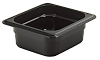 Cambro H-Pan High-Heat GN 1/6 Food Pans, 2"H x 6-3/8"W x 6-15/16"D, Black, Pack Of 6 Pans