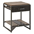 Bush Furniture Refinery End Table With Drawer, Rustic Gray/Charred Wood, Standard Delivery 1 thumbnail image