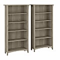 Bush Business Furniture Salinas 63"H 5-Shelf Bookcases, Driftwood Gray, Set Of 2 Bookcases, Standard Delivery 1 thumbnail image