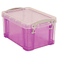 Really Useful Box® Plastic Storage Container With Built-In Handles And Snap Lid, 1.6 Liters, 7 1/2" x 5 1/4" x 4 1/4", Purple