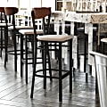 Flash Furniture Wright Steel/Vinyl Commercial-Grade Barstool With Boomerang Back, Gray/Walnut