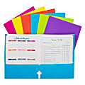 C-Line 2-Pocket 3-Hole Punch Laminated Paper Folders, Letter Size, Assorted Colors, Pack Of 100 Folders 1 thumbnail image