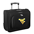 Denco Sports Luggage Rolling Overnighter With 14" Laptop Pocket, West Virginia Mountaineers, 14"H x 17"W x 8 1/2"D, Black
