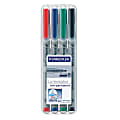 Staedtler® Lumocolor® 80% Recycled Nonpermanent Markers, Broad, Assorted Colors, Pack Of 4
