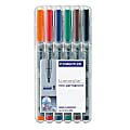 Staedtler® Lumocolor® 80% Recycled Nonpermanent Markers, Broad, Assorted Colors, Pack Of 6
